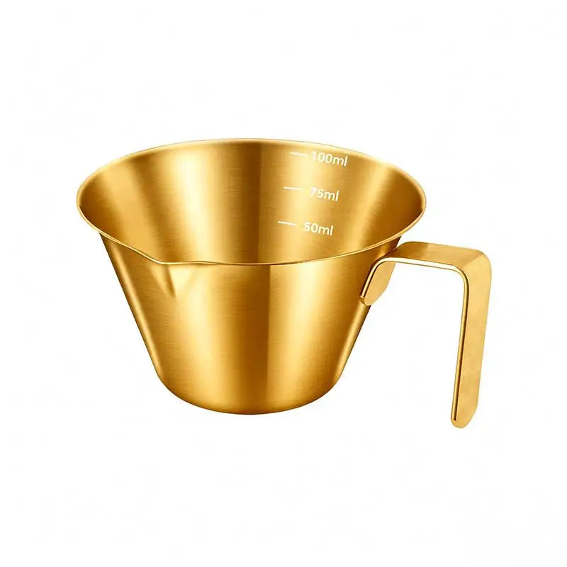 New-100ML Stainless Steel Coffee Extraction Cup With Scale Small Milk Spoon Making Cup Espresso Measuring Cup Kitchen Tools Cup
