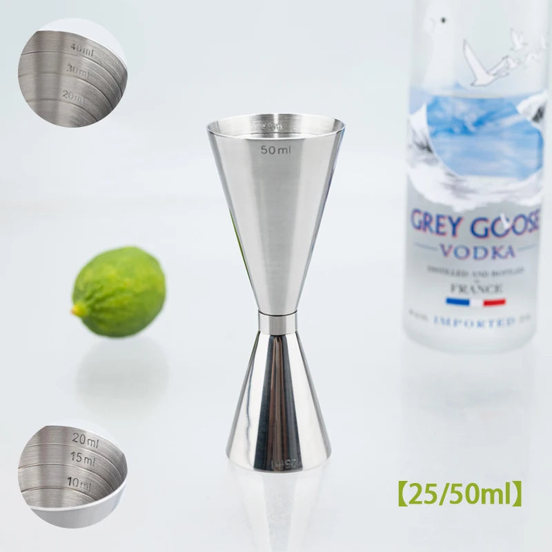 30/45/60/90ml Measuring Cup 304 Stainless Steel Measure Cup Cocktail Shot Drink Spirit Jigger Mixed Beaker Liquid Measuring Cups