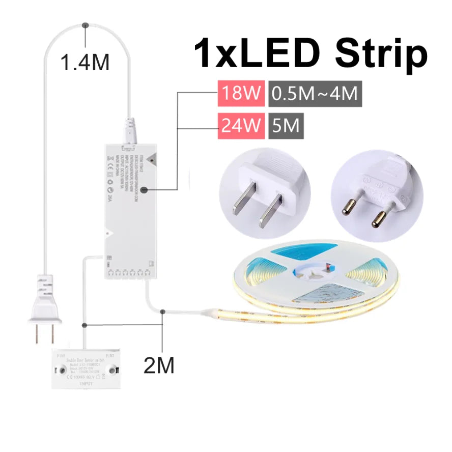 1~6PCS LED Strip Light Door-opening Sensor Sync Control Wine Cabinet Wardrobe Closet Decor Under Cabinet Collection Display Lamp