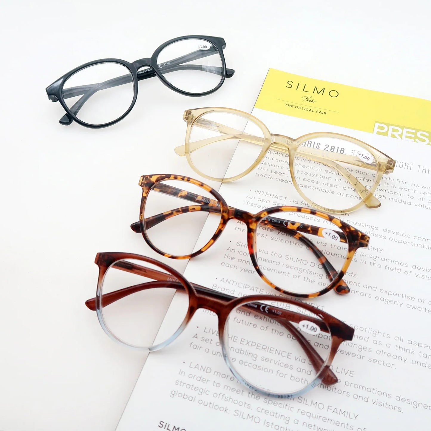 MODFANS Reading Glasses For Women and men,Classic Round Sunglasses Readers Frame with Spring Hinge Eyeglass Diopter+0.5 ~ +4.0