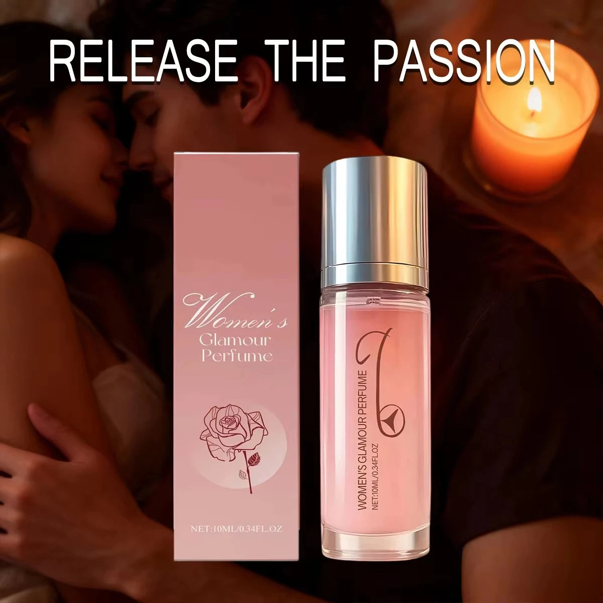 Women‘s Rose Perfume Rollerball, Light & Elegant Scent, Long Lasting & Portable for Day & Date, Fresh Natural Fragrance Gift