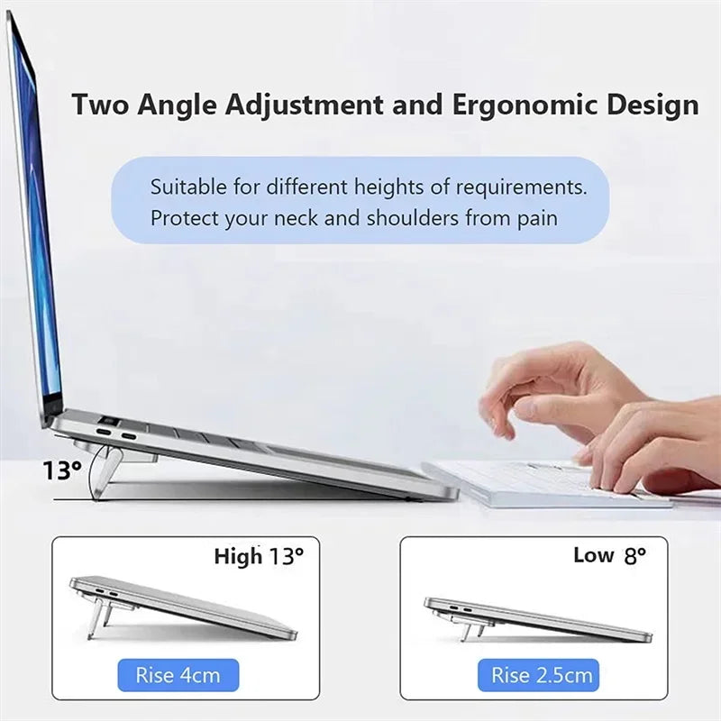 Adjustable Folding Laptop Stand Mini Legs Ultra-thin Portable Support Cooling Holder Feet Invisible Bracket For Macbook Laptops