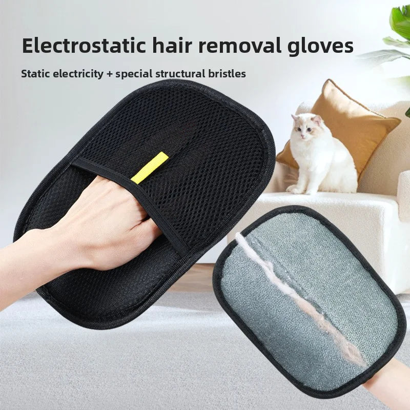 Pet Hair Remover Brushing Gloves – Remove Fur from Clothing, Furniture, Car Seats, Bedding & Upholstery Lint Hair Grooming Tool
