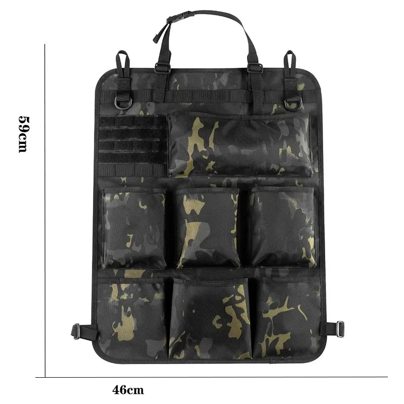 Seat Back Storage Bag Car Seat Storage Organizer Tactical Camo Hanging Bags Car Stowing Tidying Pocket Interior Accessories