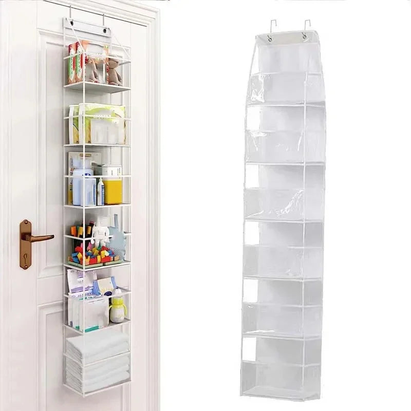 4Layer Storage Bag Foldable Hanging Organizers for Bathroom Behind Door Snacks Toys Clothes Storage Accessories Closet Organizer