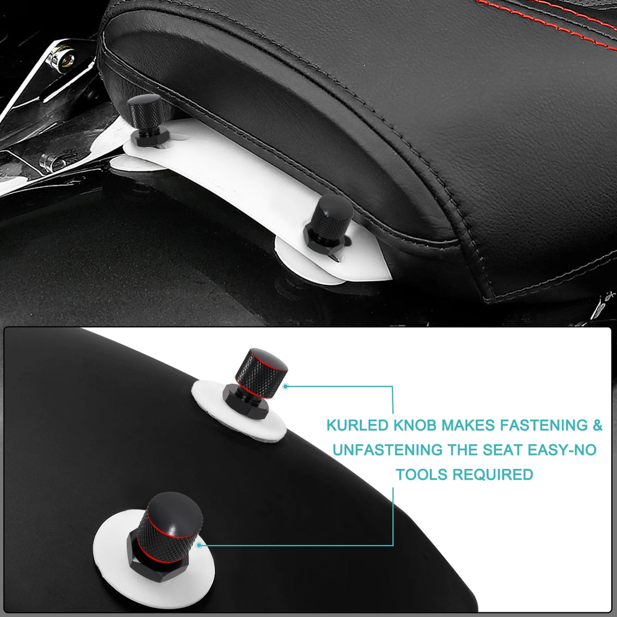 Motorcycle Rear Solo Seat Mounting Nuts Bolts 1/4"-20 Thread For Harley Touring Softail Road King Fat Boy Street Glide 1999-UP