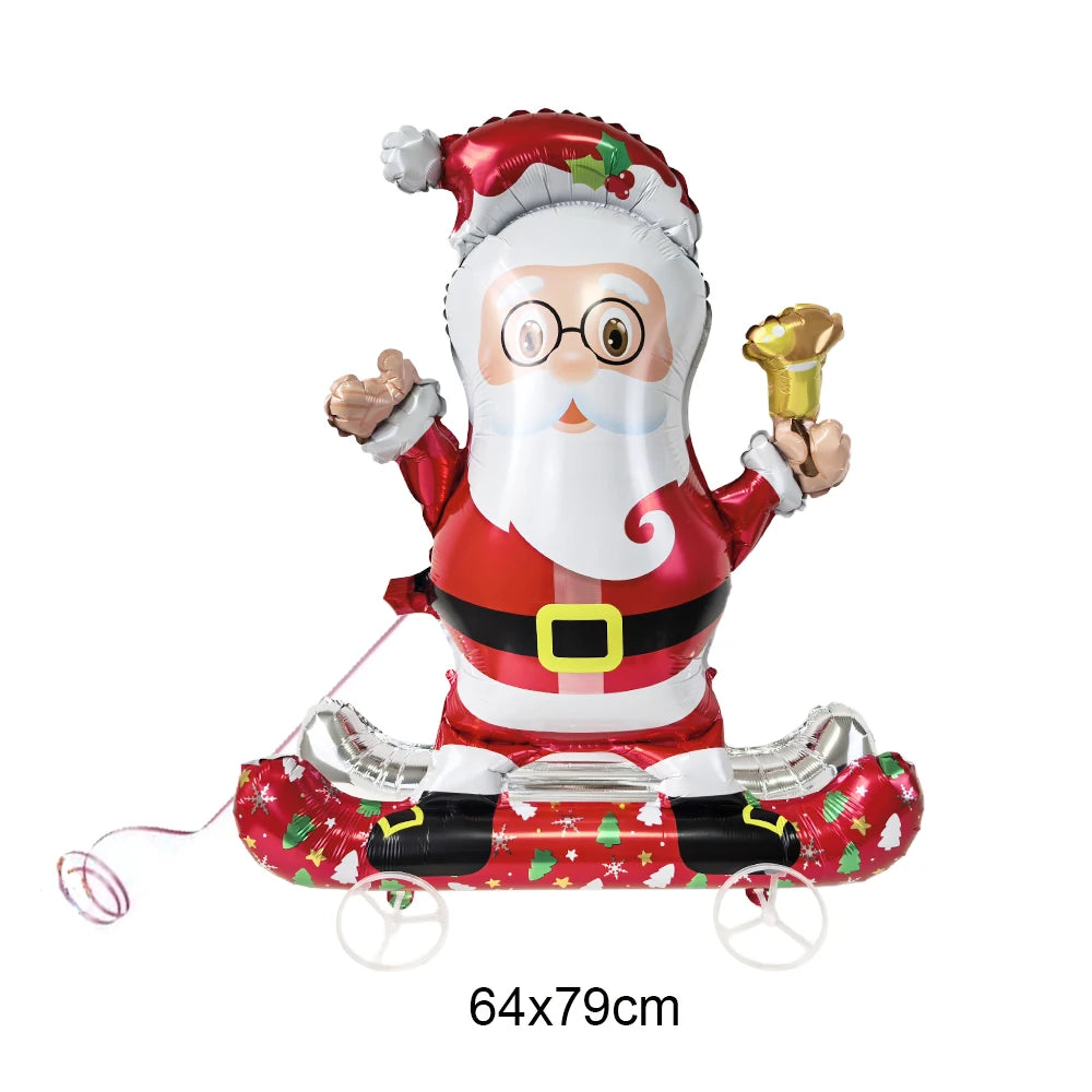 Standing Christmas Santa Claus Foil Balloon Christmas Tree Street Light Balloons Christmas Home Indoor Party Decorations New Yea