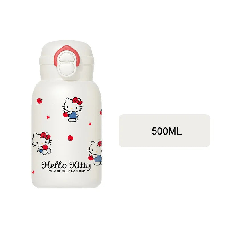 X&W Cartoon Insulated Cup HelloKitty Red Apple Series Thermal Mug Keep Hot＆Cold Water Cup Portable Outdoor Travel/Camp Drinkware