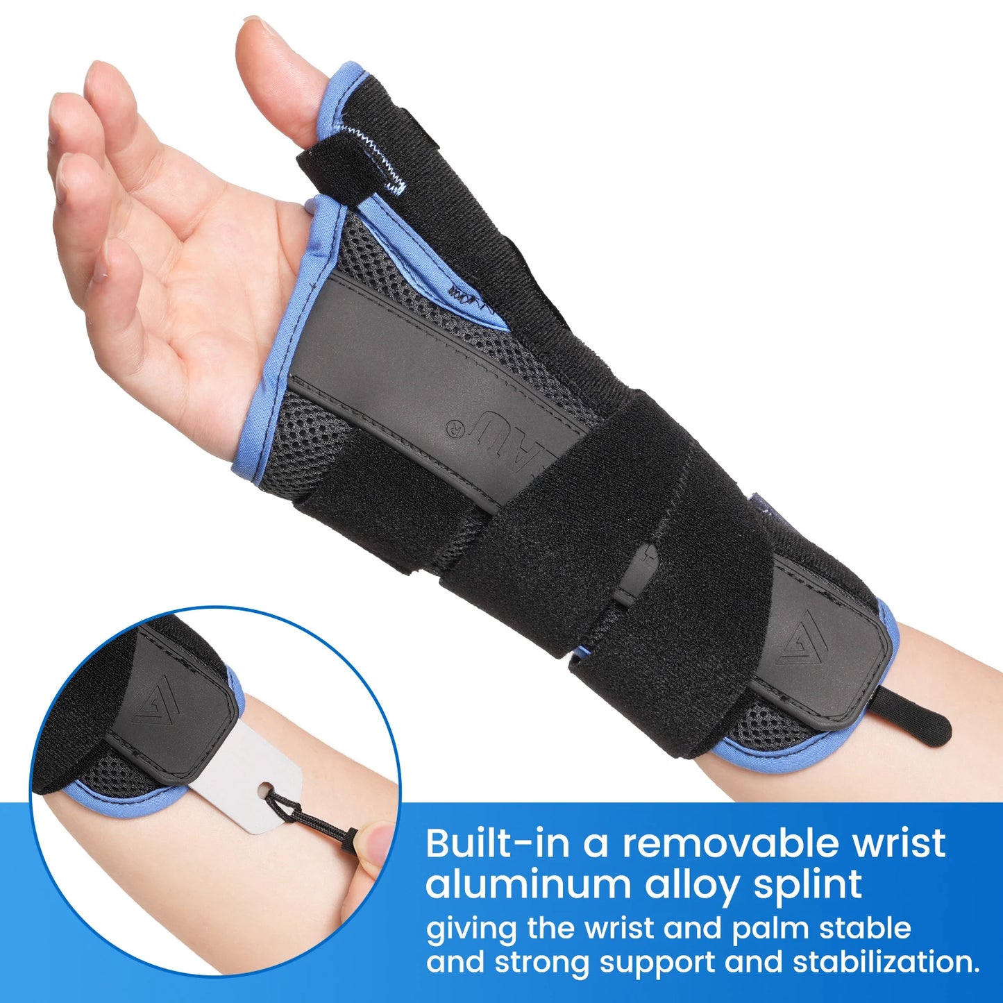 VELPEAU Wrist Brace with Thumb Support for Men Women, Breathable Wrist Splint for Arthritis Pain, Sprain and Hand Fixation