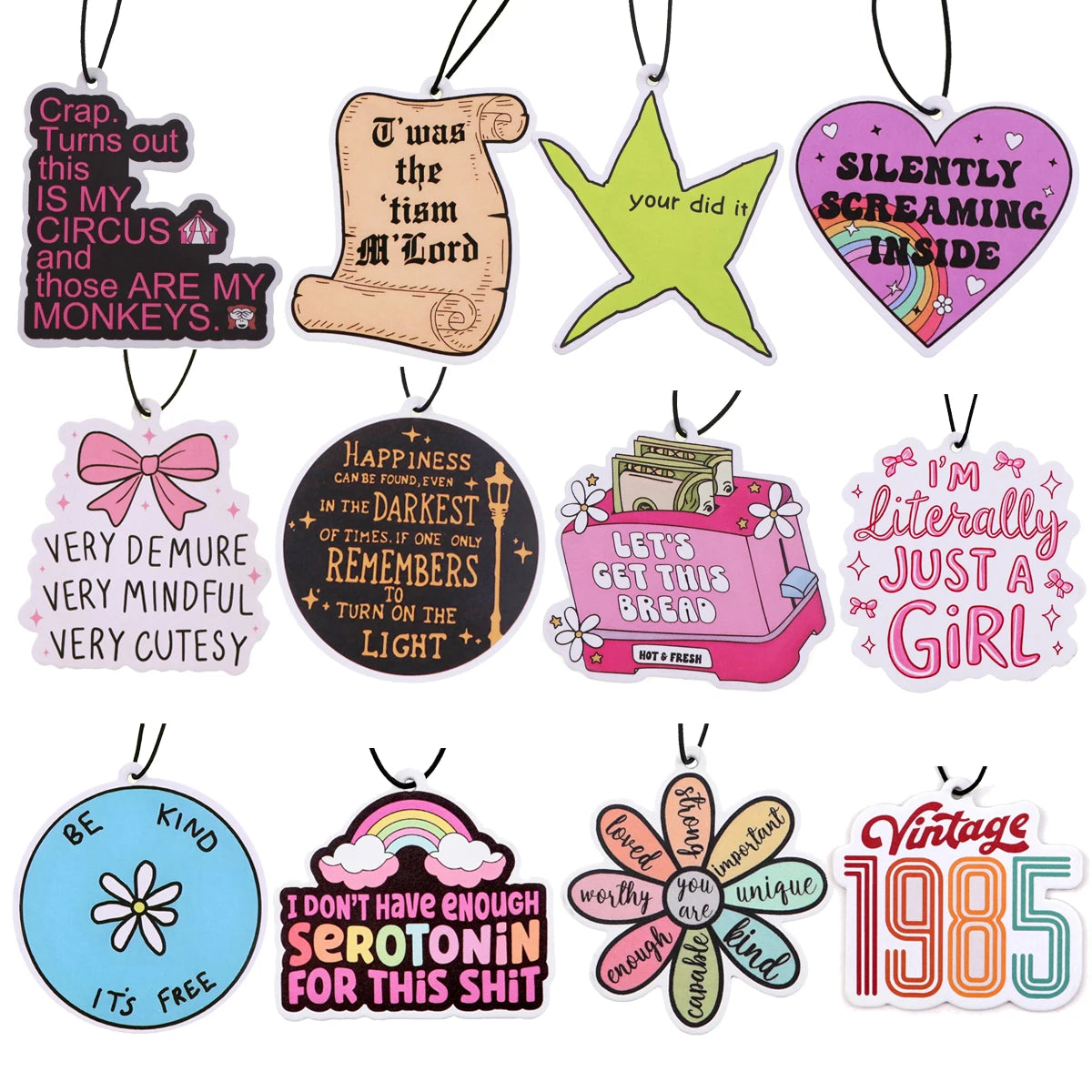 Quote Phrase Word Fragrant Paper Auto Interiors Colorful Car Fragrance Cabinet Bedroom Air Freshener Hangs Solid Perfume Gifts