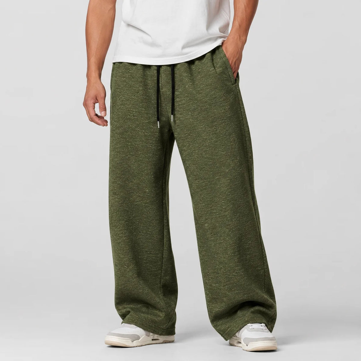 Men's Summer Sweatpants 6 Colors Wide Leg Sports Pants Comfortable Drawstring Elastic Waist Casual Gym Joggers Daily Streetwear
