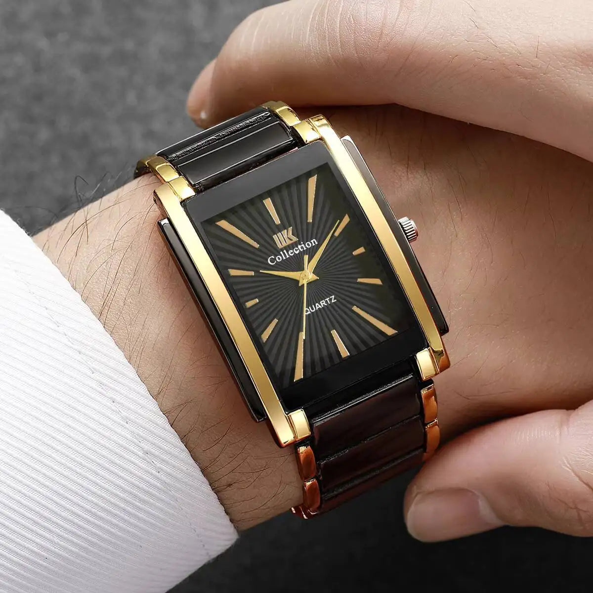 Luxury Men Business Watches Stainless Steel Strap Quartz Wristwatch For Mens Clock Reloj Hombre（Without Box）