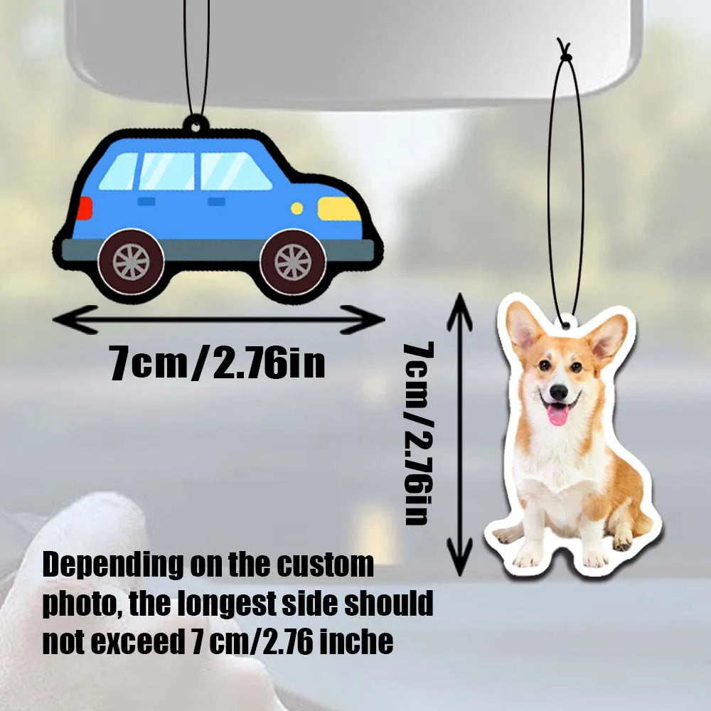 Photo Customized Car Air Freshener, Long-Lasting Fragrance, Holiday Anniversary Gifts, Customized Family and Friends Pet Photos