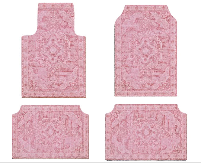 Set of Bohemian Style Floor Mat Universal Size Car Foot Mat American Retro Rugs for Bedroom Home Anti-slip Soft Rug