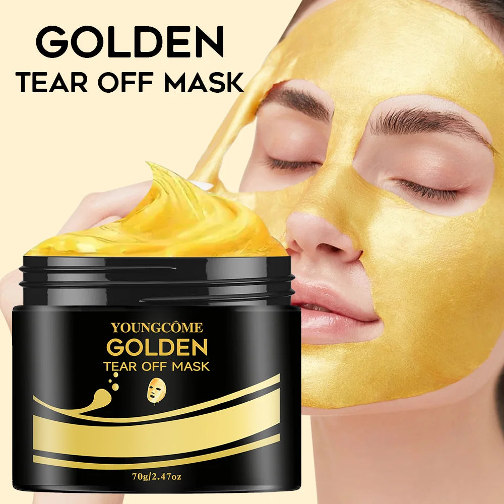 24K Gold Tear Off Mask  Deep Cleansing Remove Blackheads Firming Skin Oil-Control Whitening Skin Care Moisturizing Masks