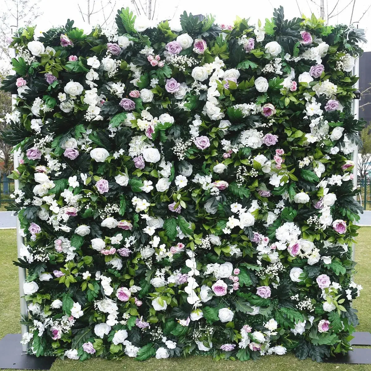 5D White Rose Cloth Flower Wall Artificail Fabric Roll Up Hydrangea Floral Wall Wedding Backdrop Decor Hang Curtain Photo Props