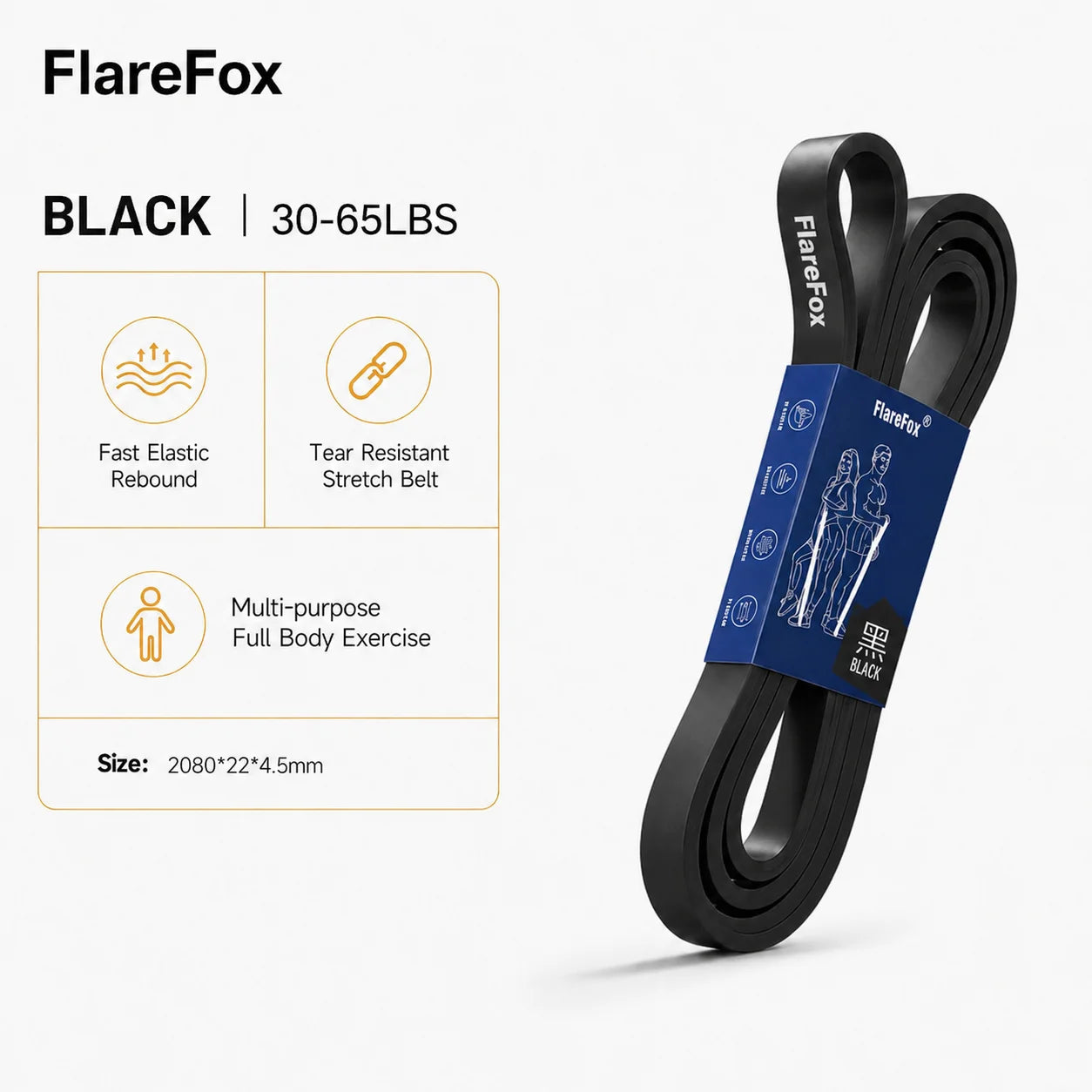 FlareFox Adjustable Multi Resistance Bands Push-pull Rod Pull-Up Assist Strap Strength Training Home Gym Equipment Workout Kit