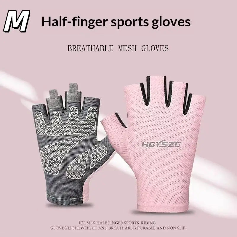 Half Finger Anti-Slip Shock Absorbing Cycling Gloves, Breathable Fingerless Bike Sports Gloves For Men Women Gym Riding