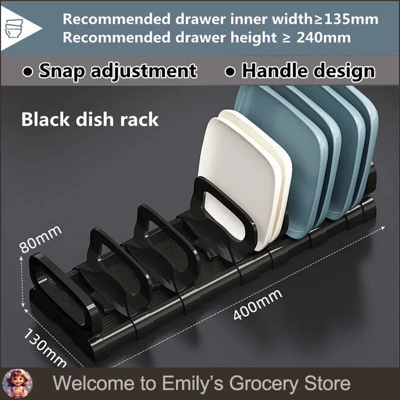 Retractable Drawer Bowls Plate Storage Holder Shelves Countertop Sink Supplies Shelf Kitchen Under Cabinet Adjustable Dish Rack