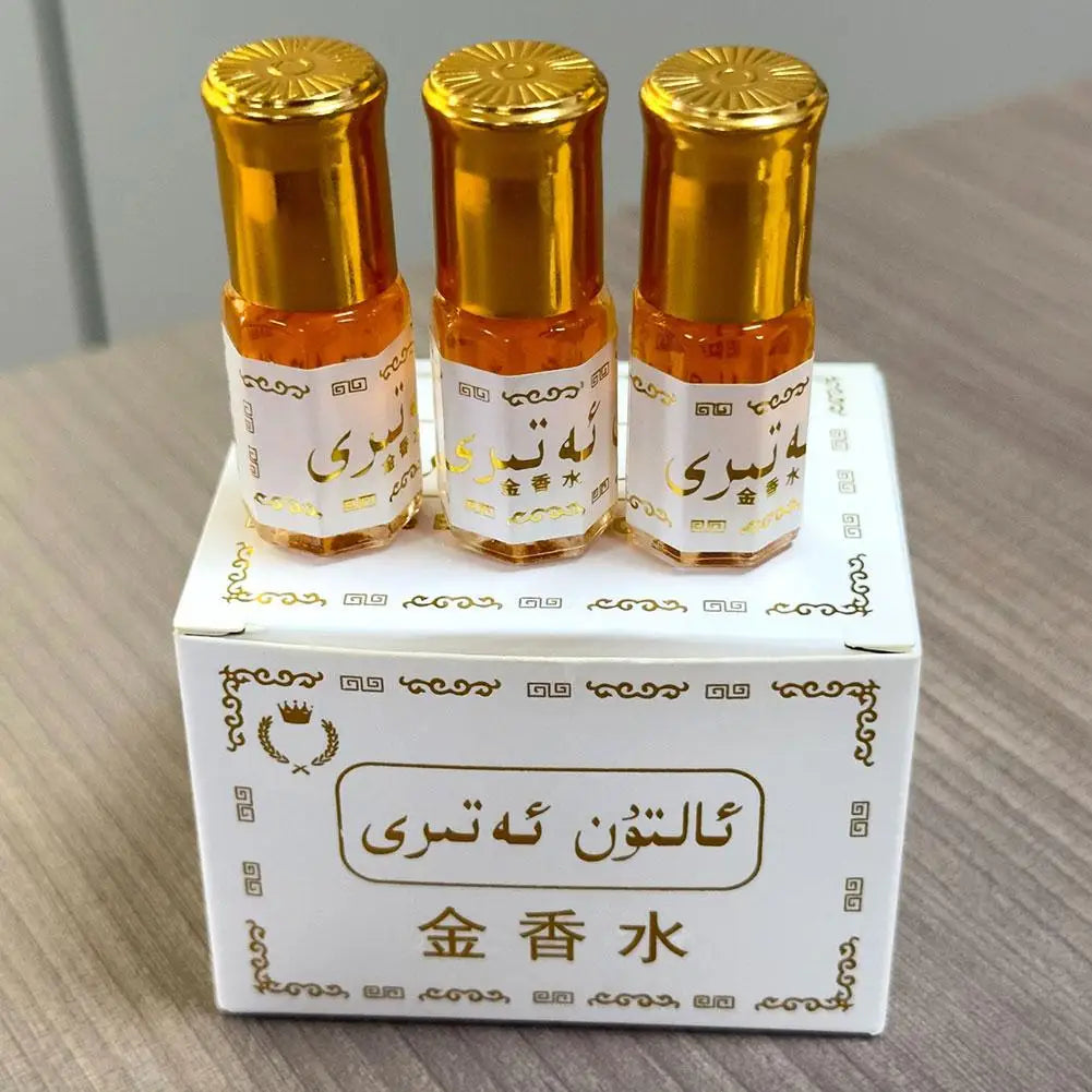Islamic Style 3ml Roll-On Perfume Oil 3/5/10/20/50/100pcs Traditional Arabian Gold Attar Fragrance For Personal Use And Gifting