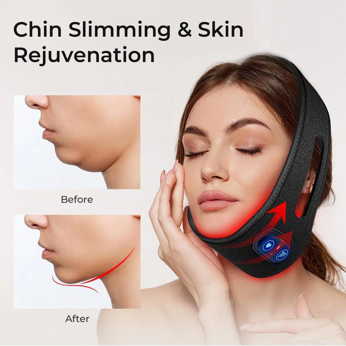Heal Light Therapy Band Wireless charging 660&850 nm Near Infrared Light Wrap Face for Neck Chin Slimming Skin Care Pain Relief
