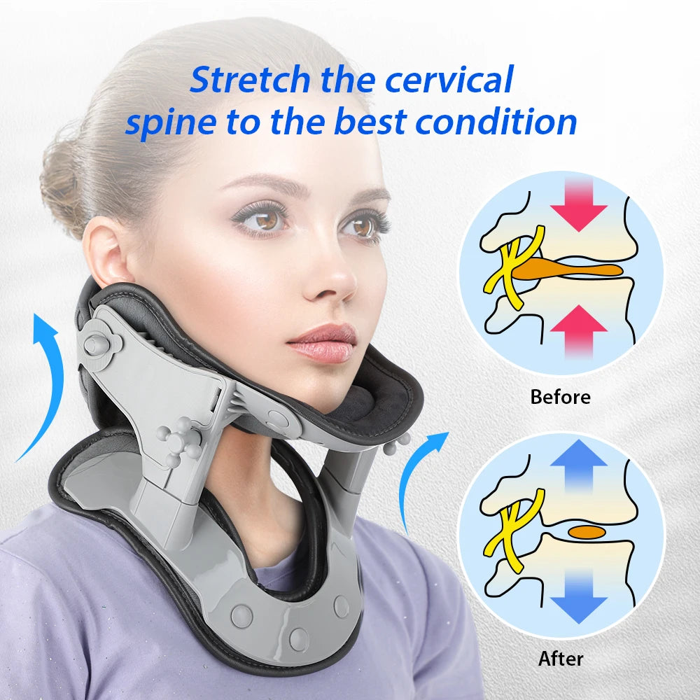 Neck Collar Cervical Traction Neck Extraction Brace Electric IR Hot Compress Inflatable Spine Support Tractor Stretching