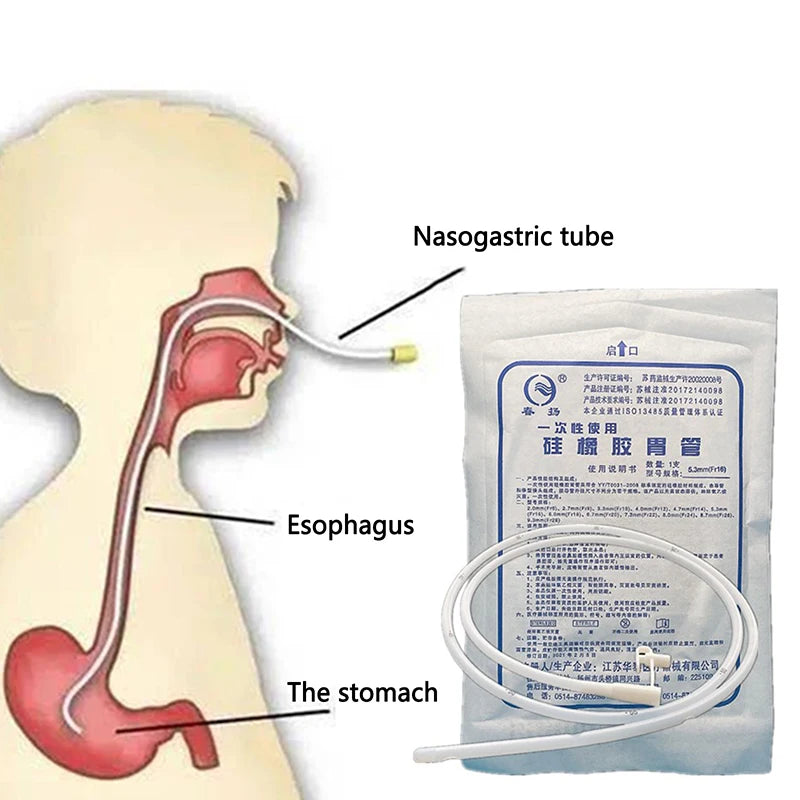 Silicone Rubber Gastric Tube Nasal Feeding Tube Household Patients Liquid Food Feeding Tube Through Nose Disposable