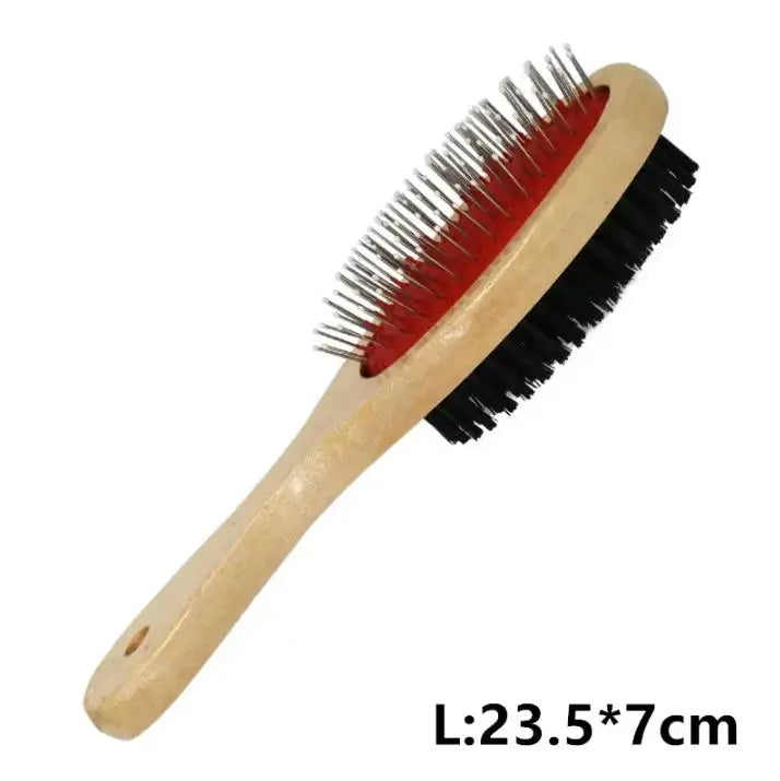 1PCs Pet Comb Grooming Double-sided Pet Comb Big Dog Brush Beauty Comb for Cats Dogs Hair Wooden Removal Soft Brush Dog Supplies