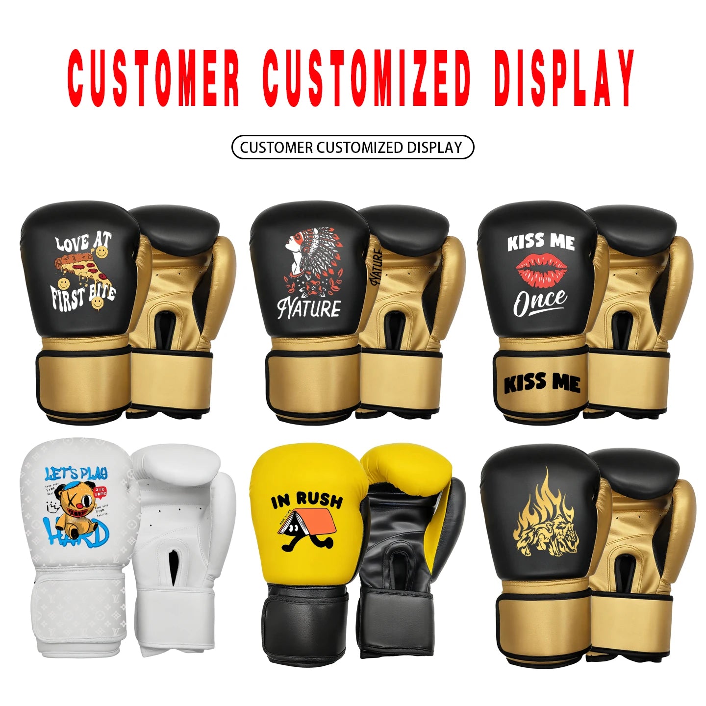 Custom High-End Boxing Gloves Multi-Color Options OEM Design Logo Printing Personalized Training Sparring MMA Muay Thai Durable