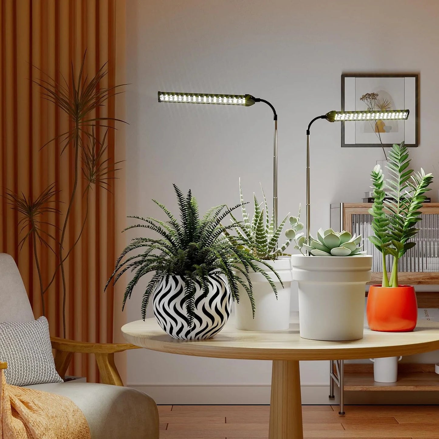 Ground Insertion Flat Tube White Light USB Grow Plant Lamp Full Spectrum Growth Light 5V Timed Dimming Fleshy Flower Lighting