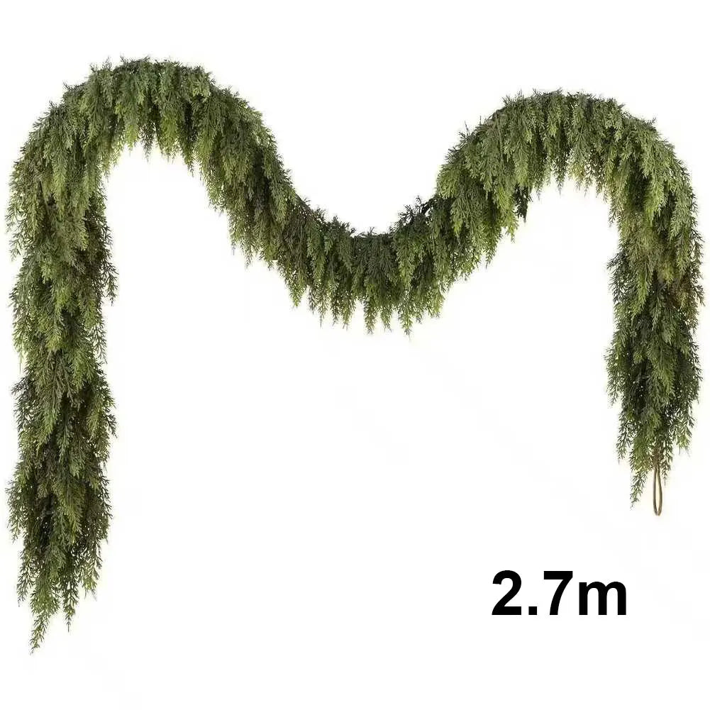 Artificial Cedar Garland with Dense Flexible Branches Realistic Greenery Pine for Holiday Home Decoration 120 to 270cm