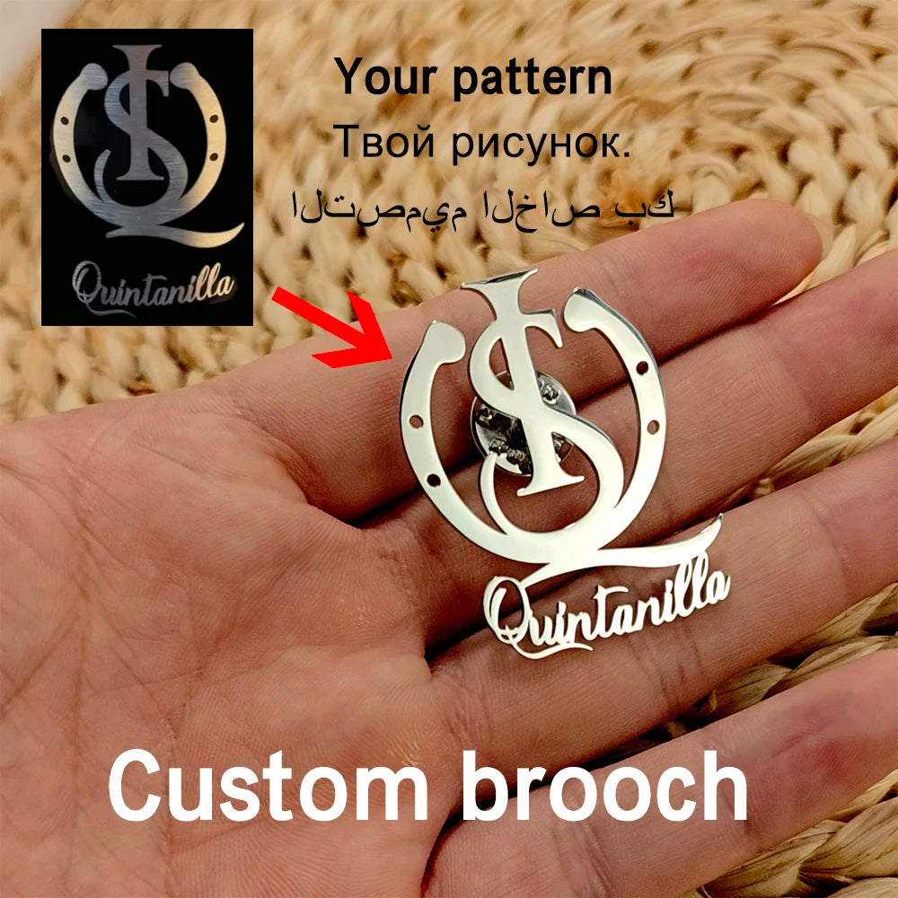 Customize Personalized Nameplates, Brooches, Stainless Steel Accessories, Custom Logos, Jewelry, Family Gifts Using Pictures