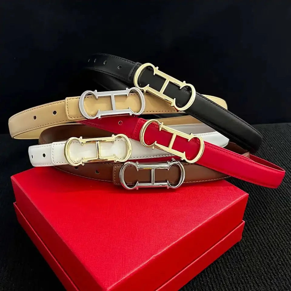 Thin 2.5 cm Famous Brand Belt women Top Quality Leather Belts for women Strap Luxury Ladies Metal Belt Fashion Women's Belt jean