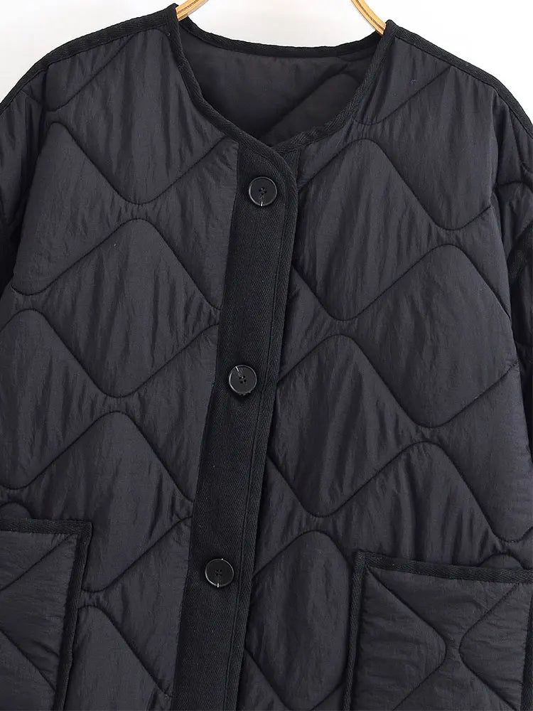 Nlzgmsj Autumn Winter Women's Solid Single-breasted O-Neck Jacket Fashion  Long Sleeve Coat  Street Casual  Short  Jacket