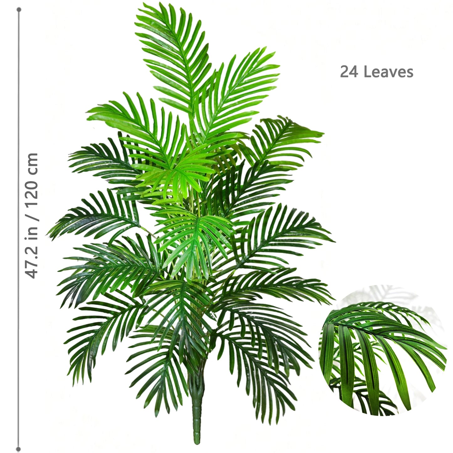 52-145cm  Artificial Palm Tree Tropical Fake Plant Green Plastic Palm Leaf Branches Suitable for Home Garden Decoration