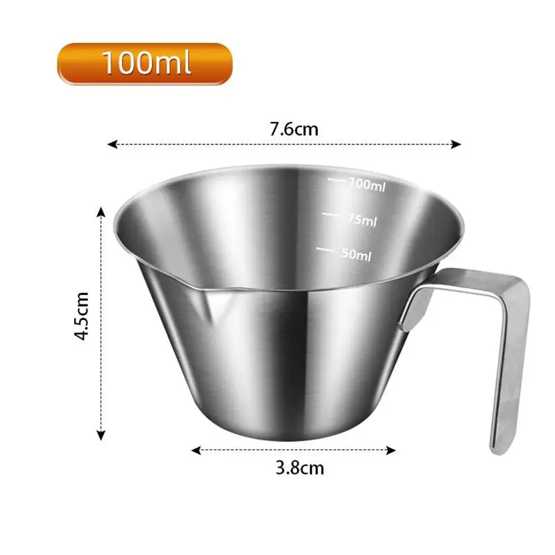 New-100ML Stainless Steel Coffee Extraction Cup With Scale Small Milk Spoon Making Cup Espresso Measuring Cup Kitchen Tools Cup