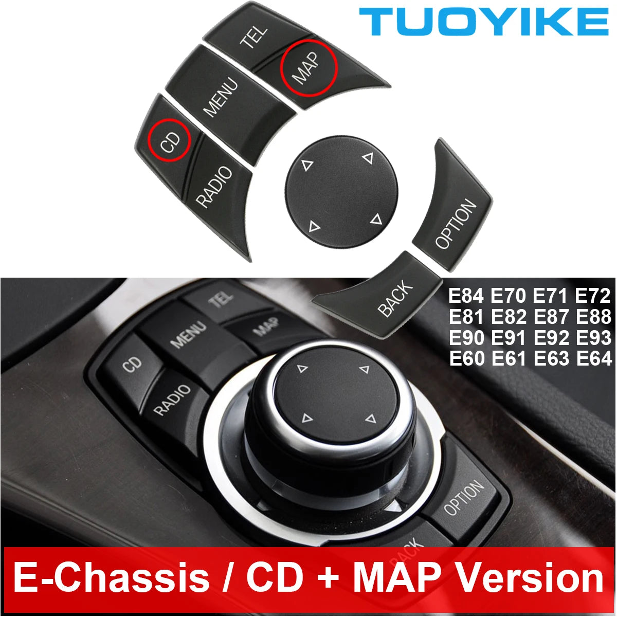 Car Interior Console CIC i-Drive Multimedia Control Button For BMW 1 3 5-Series X1 E84 X5 X6 E70 E71 E81 E82 E90 E91 E92 E60 E61