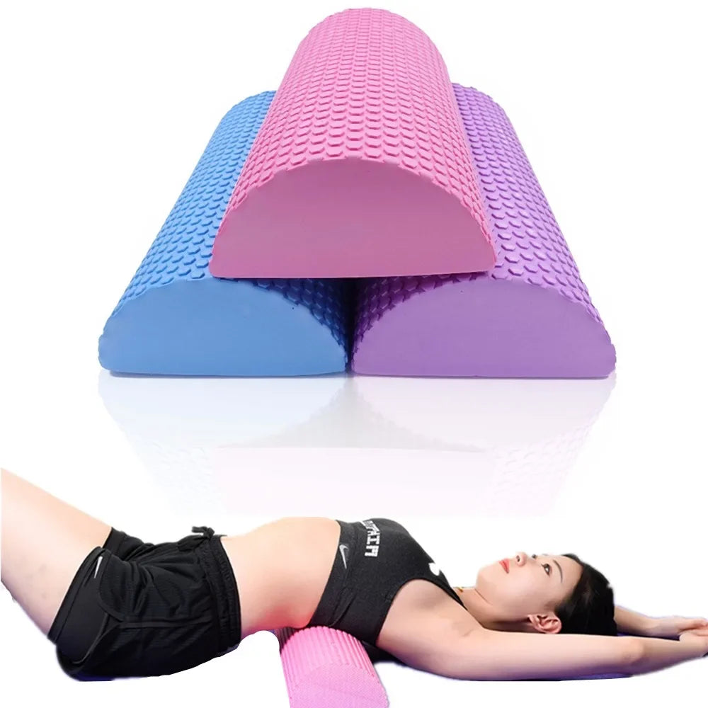 Half Round EVA Massage Foam Roller Yoga Pilates Fitness Equipment Balance Pad Yoga Blocks with Massage Floating Point 30-45cm
