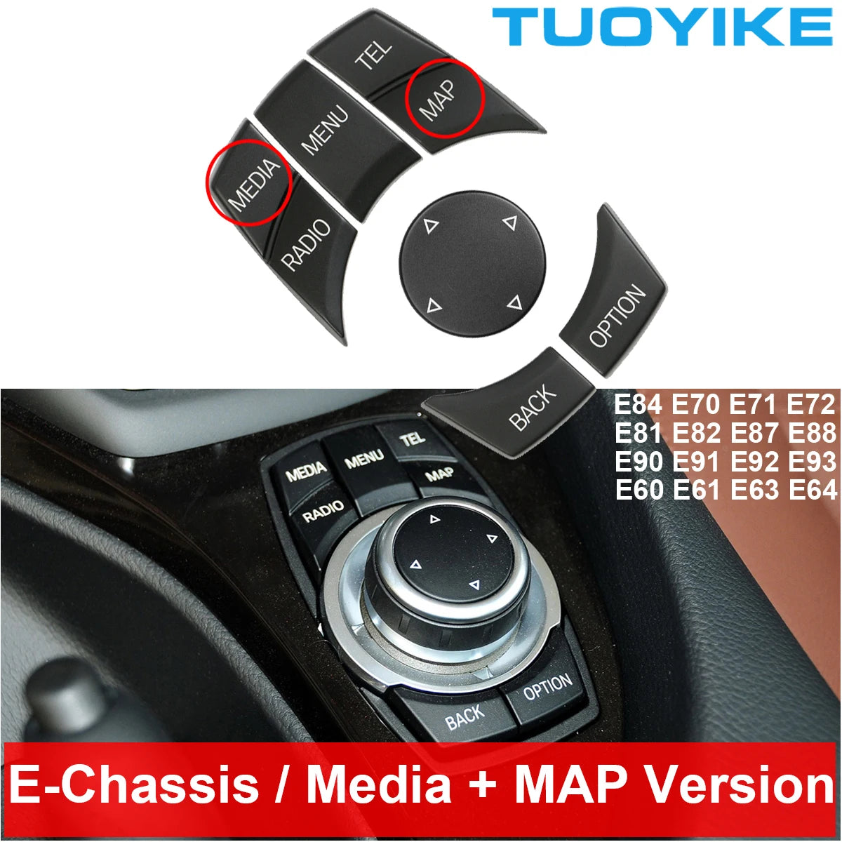 Car Interior Console CIC i-Drive Multimedia Control Button For BMW 1 3 5-Series X1 E84 X5 X6 E70 E71 E81 E82 E90 E91 E92 E60 E61