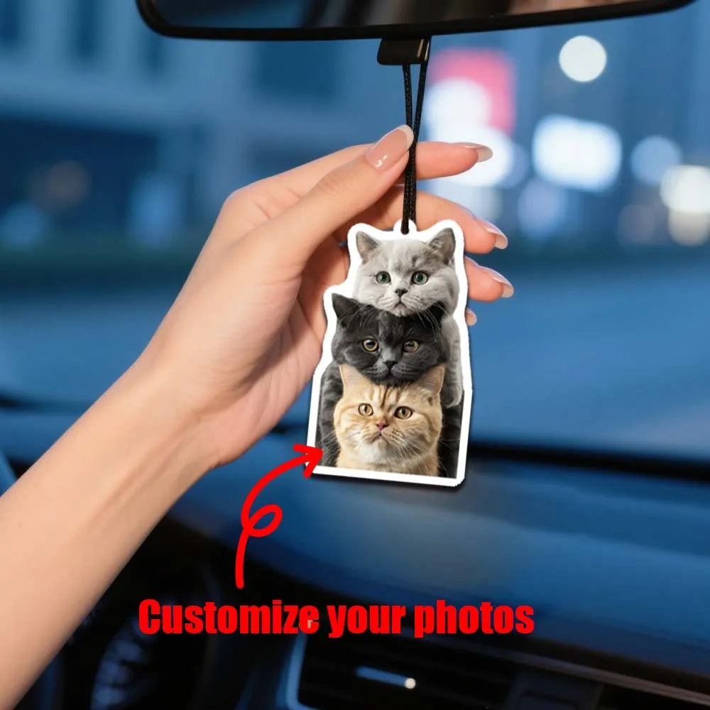 Photo Customized Car Air Freshener, Long-Lasting Fragrance, Holiday Anniversary Gifts, Customized Family and Friends Pet Photos