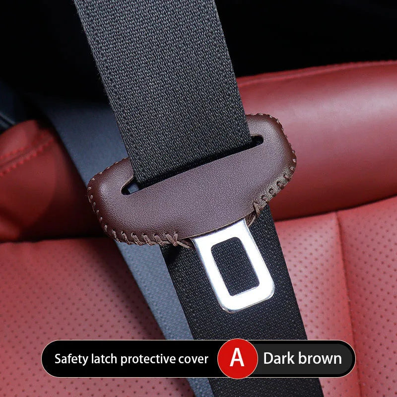 1PCS Universal Car Seat Belt Buckle Cover Protector Anti-collision Case PU Leather Protection Wear Car Interior Accessories