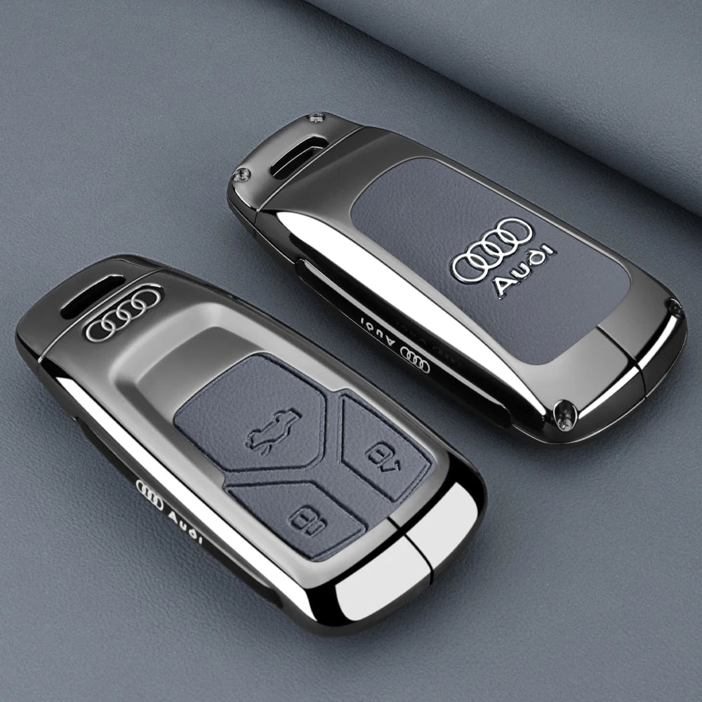 Fashion Zinc Alloy Car Key Case Cover Shell Protection For Audi A4 A4L A5 Q5 Q7 TT TTS 8S B9 2016 2017 2018 Keychain Accessories
