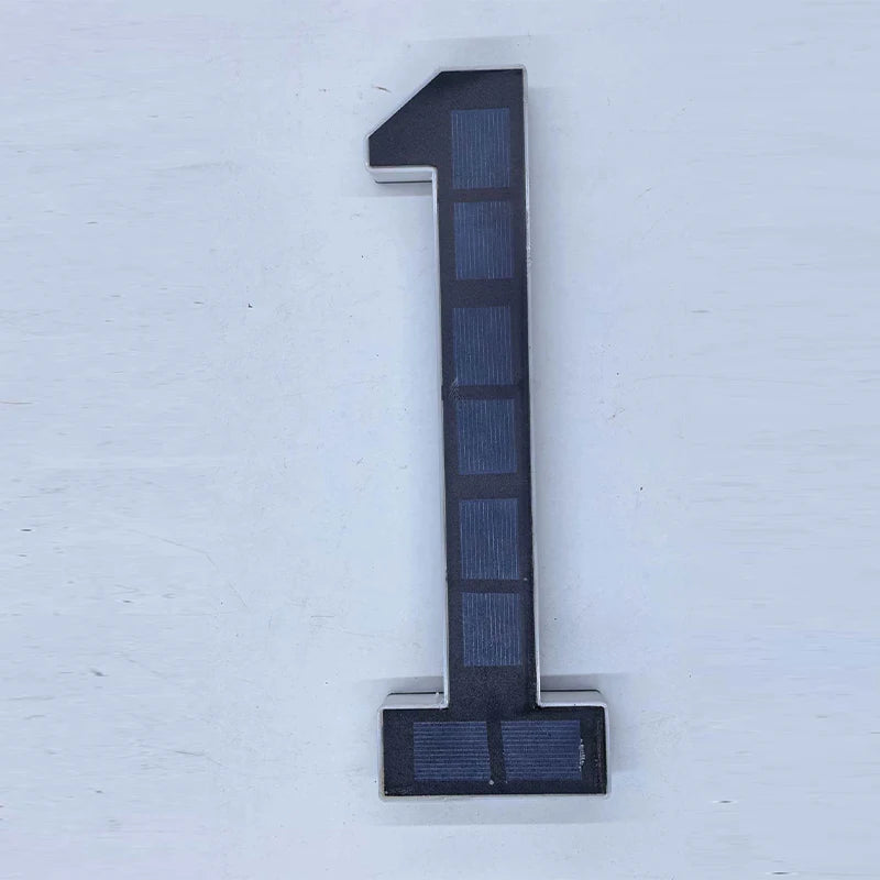 LED Solar House Number Light Waterproof Address Plate with Light Sensor for Home Entrance Yard Wall Outdoor Decoration