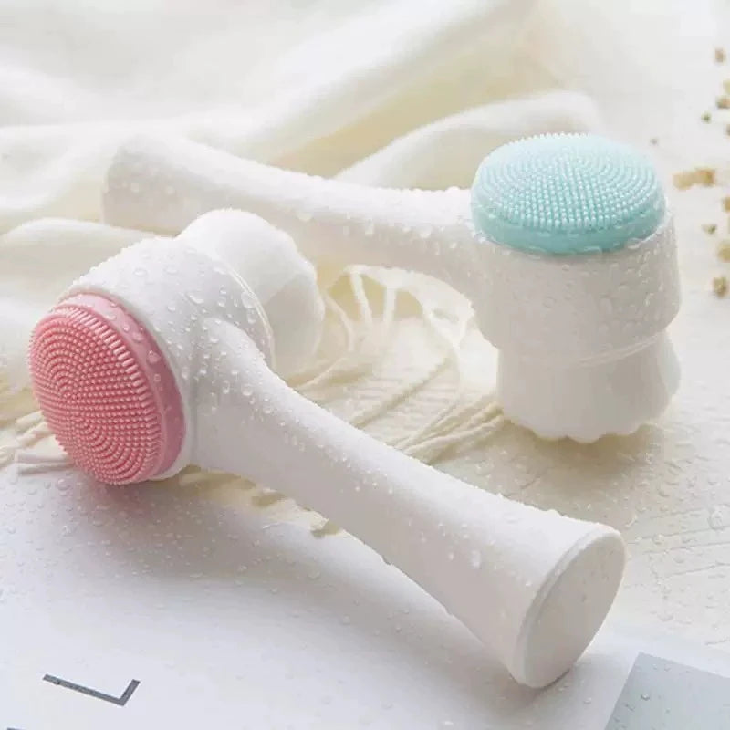 Wholesale 2/5/10PCS Double Side Facial Cleansing Brush Silicone & Soft Hair Manual Massage Facial Wash Brush Makeup Remove Tools