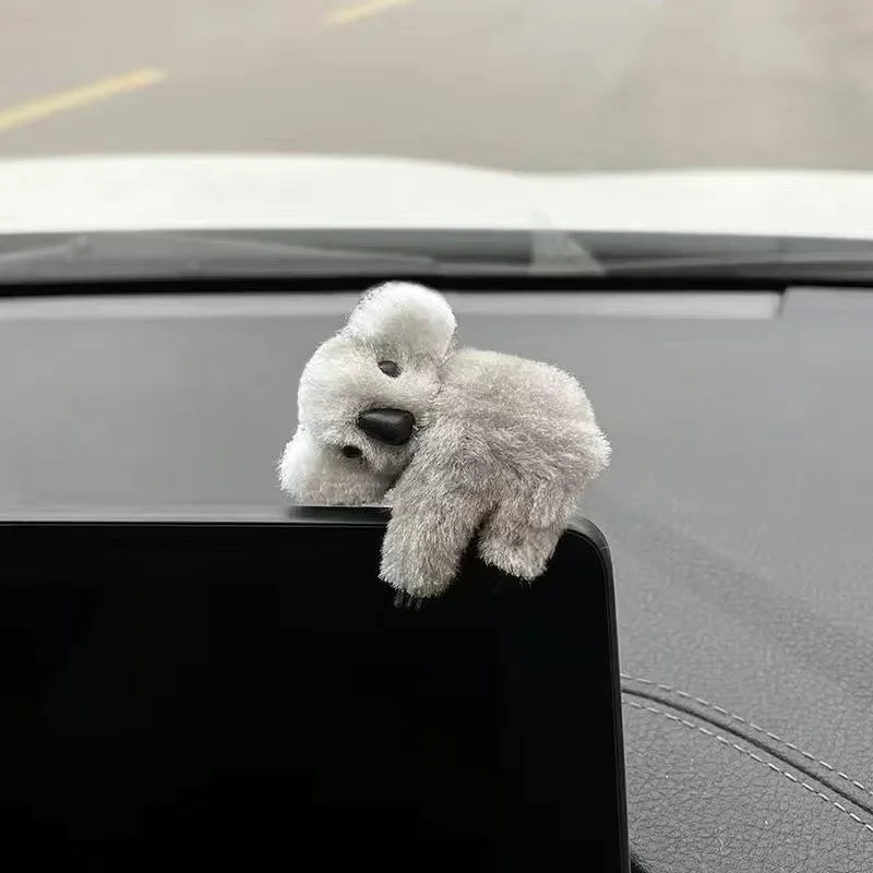 Plush Koala Car Decor - Clip-on Mirror/Visor/Screen Hanger for Auto Interior, Soft Stuffed Animal Accessory