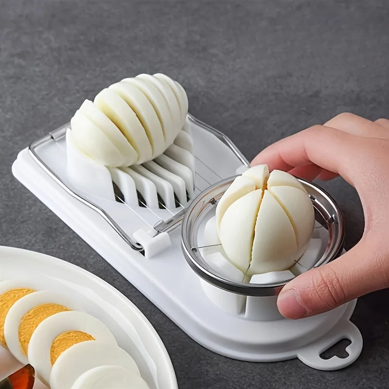 Multifunctional Egg Slicers Stainless Steel Slicer Fancy Splitter Egg Cutting Tool Home Two In One Egg Cutter Kitchen Gadgets