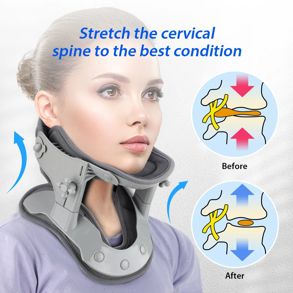 Cervical Neck Traction Device Chiropractic Tools Neck Stretcher Support Collar for Home Office Spine Neck Posture Braces Relief