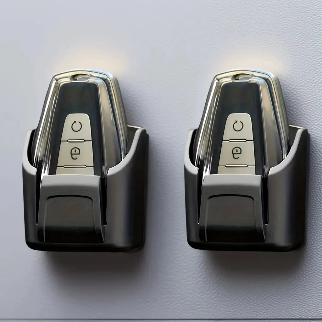 Car Key Holder Clip Car Interior Storage Box Dashboard Organizer Adhesive Mount For Card Key Rack Universal Fit