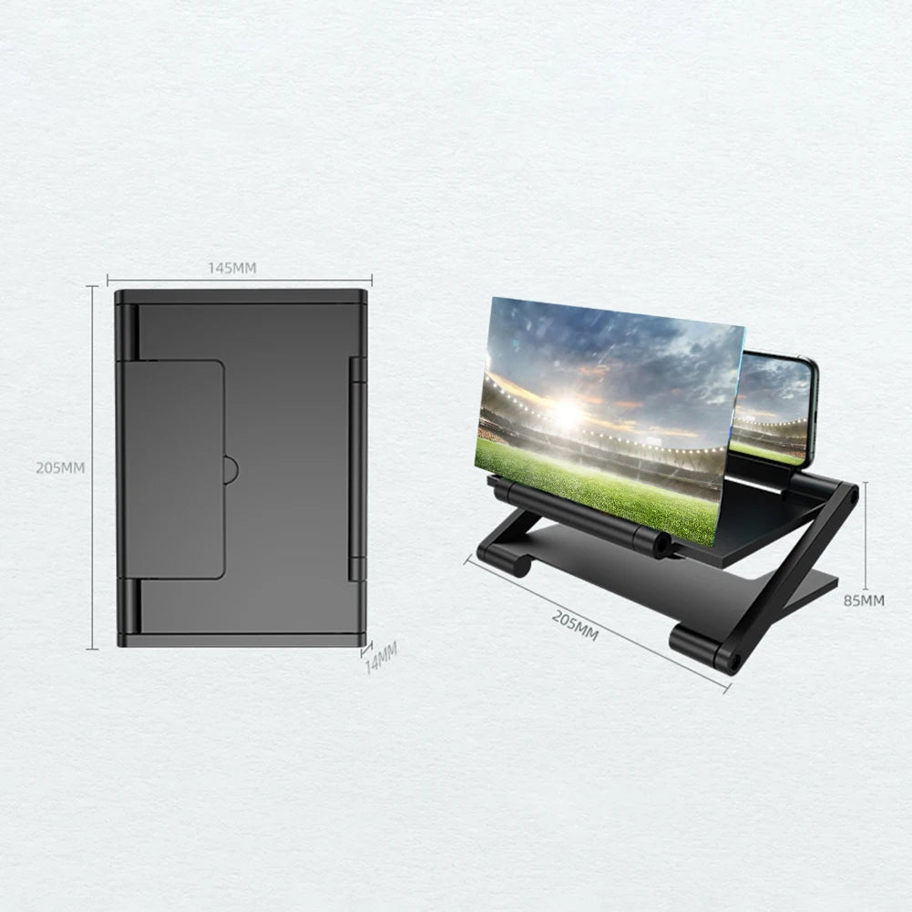 8 inch 3D Screen Amplifier Mobile Phone Screen Video Magnifier HD Expander Projector Smartphone Display Magnifying Bracket