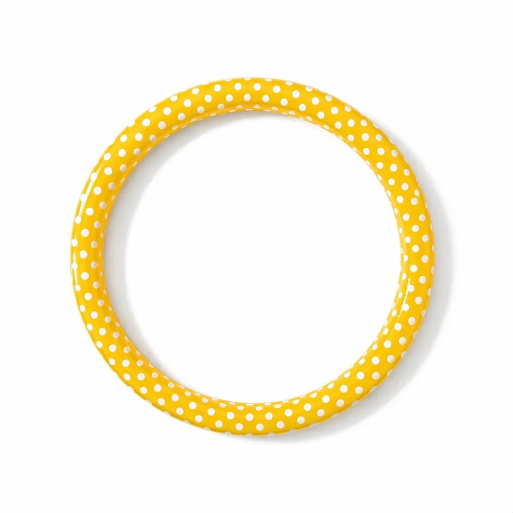 Polka Dot Pattern Steering Wheel Cover Leather Material Comfortable Hand Feel Car Protective Sleeve Easy To Install Stylish Look